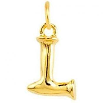 Gold Letter L Pendant - Small Alphabet Collection in Gold-Plated Metal Alloy