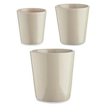 Ibergarden Set de Macetas Cónicas 3 Piezas Gris Ø 14 cm, Ø 17 cm, Ø 22 cm - Fácil Cuidado del Hogar