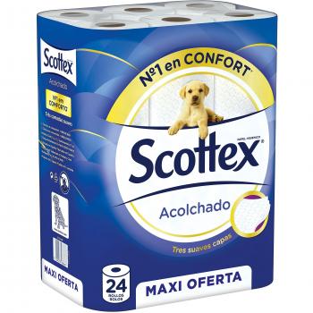 Scottex Acolchado Papel Higiénico Seco 24 rollos