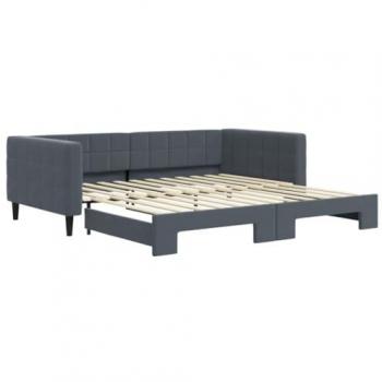 Sofá cama nido de terciopelo gris oscuro 100x200 cm con cama extraíble