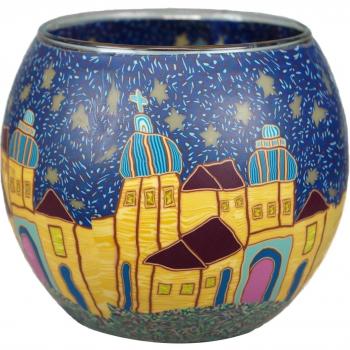 HIM Citadelle - Portavelas candelabros de cristal, 9 x 11 cm, color multicolor