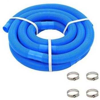 vidaXL Pool Hose with Clamps Blue 38 mm 6 m