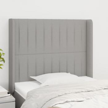 Cabecero con orejas de tela gris claro 93x16x118/128 cm vidaXL