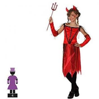 Atosa-10581 Atosa-10581-Disfraz Demonia para niña Infantil-Talla, Color rojo 3 a 4 Años