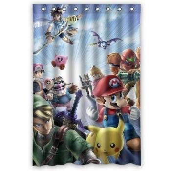 Anime Collection Pikachu Mario Custom Create Design Your Own Waterproof Shower Curtain Bathroom Curtains 48x72 inches