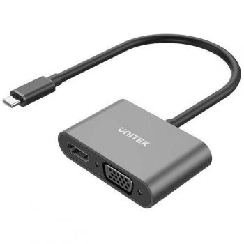 Adaptador USB-C a VGA/HDMI Unitek V1168A