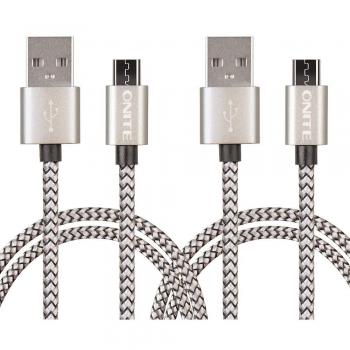 Onite [2-Pack] Micro USB a USB de cable datos y cable carga compatible con Samsung, HTC, Motorola, Nokia, LG, HP, Sony, Blackberry y más