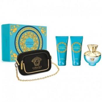 Versace Dylan Turquoise Women's Eau de Toilette Gift Set 100ml with Shower Gel, Body Lotion, and Purse