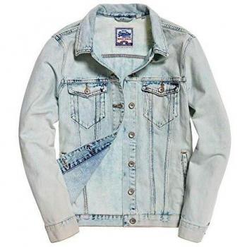 Superdry Cazadora Vaquera Long Line Acid Mujer S Azul