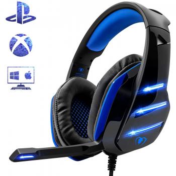 Cascos PS4, El Último Modelo de Beexcellent GM-3 Súper Cómodo Graves Amplificados Professional Auriculares para PS4 / PC / Xbox one / Mac /con Cancelación de Ruido de Mic Compatible