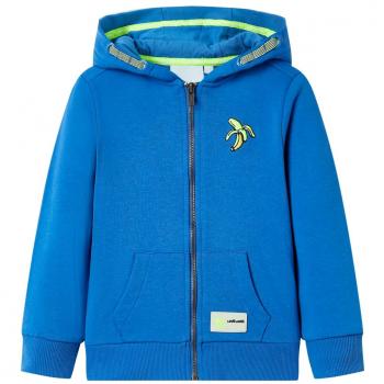 Sudadera infantil con capucha y cremallera azul 92