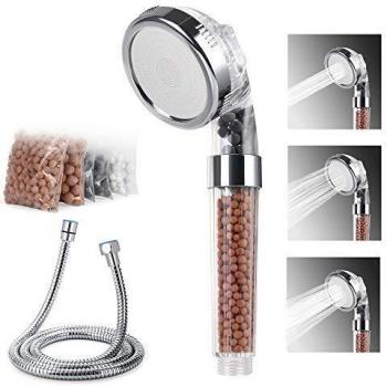 Vicloon Cabeza de Ducha, Juego de Ducha de Mano Incluir 1.5M Manguera de Ducha & Bolas Minerales