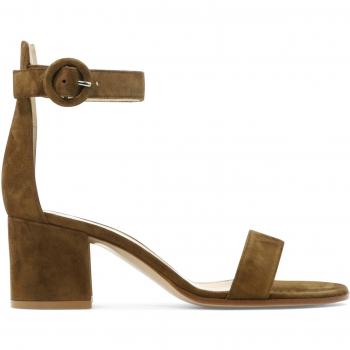 Gianvito Rossi Women's Versilia 60 Brown High Heel Sandals, Size 40, G6035760RICCAMTEXA
