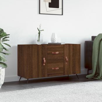 Aparador de Madera Multicapa de Roble Marrón 100x36x60 cm