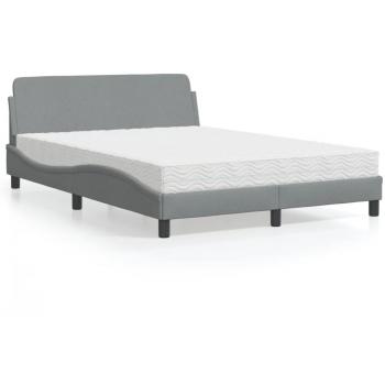 Cama con colchón de Tela Gris Claro 140x190cm Vidaxl