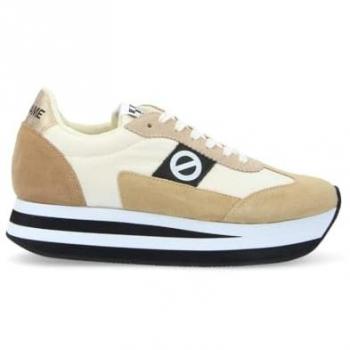 Zapatillas Flex de Mujer Tipo Running Bajas Suela Bicolor Beige 39