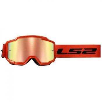 Mascarilla de Motocross LS2 Charger Naranja con Lente Iridium