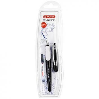Herlitz 10999746, Pluma, my.pen, M Plumín, Negro/Blanco