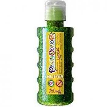 Playcolor Liqüid Glitter 250ml verde - Tempera - Pintura Con Purpurina - 19161
