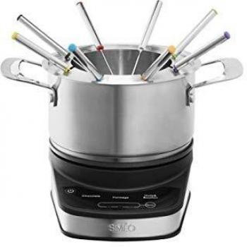 Fondue eléctrica digital de acero inoxidable 1,2 L para 8 personas 1200 W Simeo