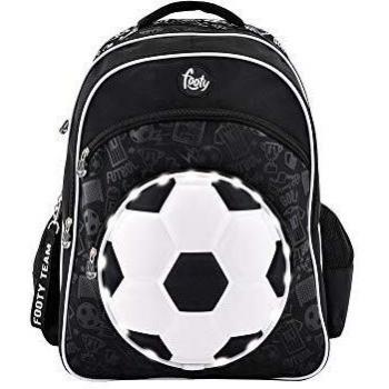 Footy | Mochila Grande Negra | Línea Soccer | Mochilas Infantiles para el Colegio | para Niñas Modernas