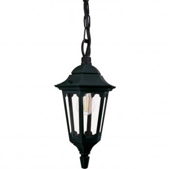 Elstead Parish Mini Lámpara Colgante para Exterior, Negro, IP44, Altura 34,5 cm