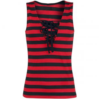 Gothicana by EMP Dahlia Top Mujer negro/rojo 3XL