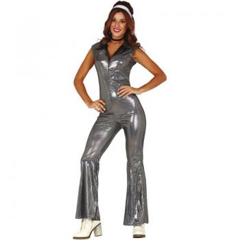 Disfraz Disco Plateado para mujer