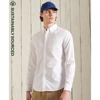 Superdry Oxford University Classic Button Down Shirt for Men, Optic White, 2XL