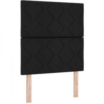 Cabecero LED Diseño Bloques de Diamante Negro 80 cm Tela Tapizada Moderna Carga USB