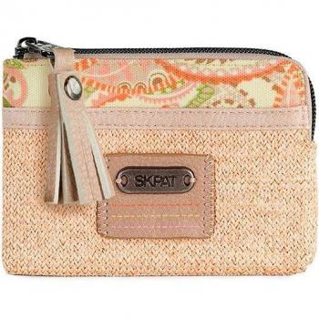 SKPAT - Monedero Pequeño Annecy para Mujer en Piel Sintética, Color Rosa/Beige, Tamaño 13x8.5x1 cm, Referencia 310607