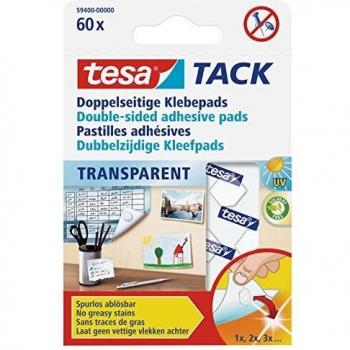 tesa TACK Klebepads, transparent, beidseitig klebend