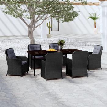 7-Piece Black Garden Dining Set