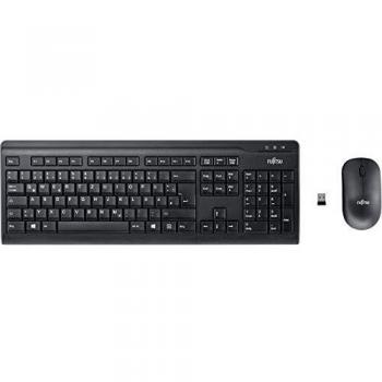 Combo de Teclado y Ratón Inalámbrico Fujitsu LX410 Diseño Nórdico Color Negro Ratón Óptico 1600 dpi 2.4 GHz