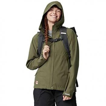 Fjallraven Women's HC Hydratic Trail Jacket - Waterproof Breathable Anorak in Laurel Green, Medium