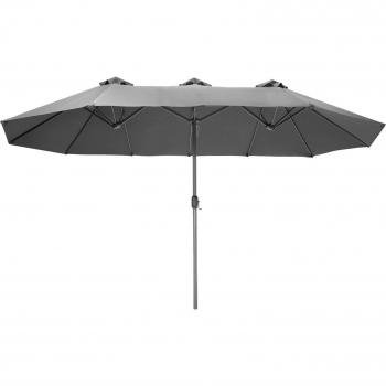 Sombrilla Silia 460 x 270 cm - Sombrilla doble grande con poste estable, revestimiento duradero y resistente a los rayos UV, mecanismo de apertura y plegado suave con manivela
