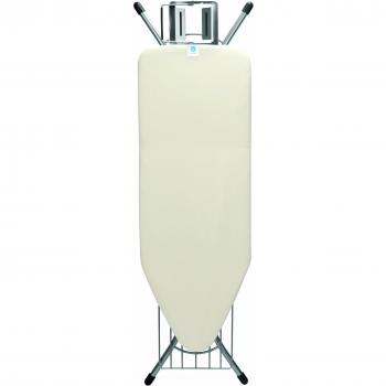 Brabantia 321924 - Mesa de planchar, Soporte para planchas de vapor, Estructura Negro, Crudo