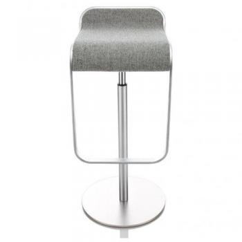 Lem 66-79 - Taburete de Bar armazón de Cromo Mate Gris/Textil Hallingdal 130/armazón de Cromo Mate/Asiento almohadillado/Altura Regulable de 66 a 79 cm