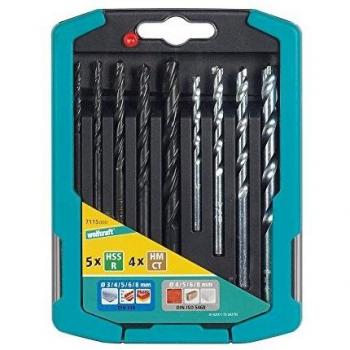Wolfcraft 7115000 - Surtido de brocas combinado, compuesto de 9 brocas: