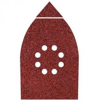 wolfcraft 1793000 1793000-6 Hojas Auto-Adhesivas con 18 Puntas de Recambio, corindón Grano 120 Perforadas, Set de 6 Piezas
