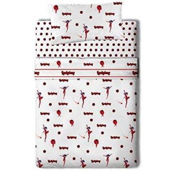 Ladybug Miraculous Ladybug Fantastic Juego Sábanas Franela de 3 Piezas para Cama 90, Flannel, Multicolor