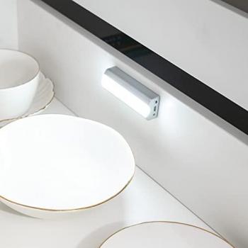 Luz LED recargable por USB Rigel para interior de cajones con sensor de vibración, 1 W, pintado en aluminio, plástico