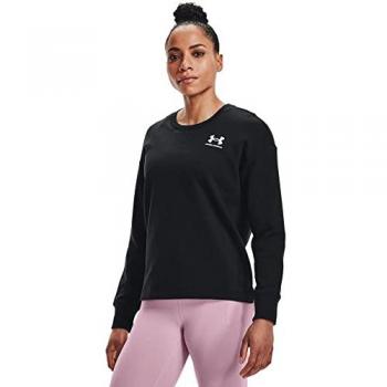 Under Armour Women's Rival Fleece Oversized Crew Sweatshirt Black