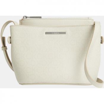 Calvin Klein - Bandolera de piel sintética en gris con cierre de presión