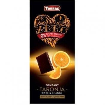 TORRAS Zero Chocolate Negro con Naranja 125 gr, No aplicable, 750