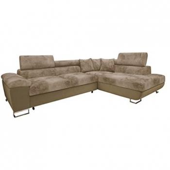 Sofá rinconero Comfivo 290 con función de descanso y caja de ropa de cama, 270x202x71cm