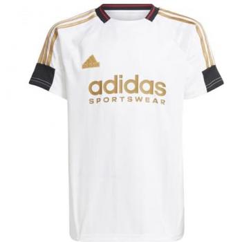 Camiseta Unisex Adidas Tiro Nations - Blanca - Talla 123-129 CM - Poliéster Jersey