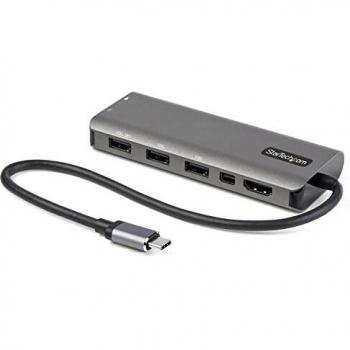 StarTech.com USB C Multiport Adapter - USB-C to HDMI or Mini DisplayPort 4K 60Hz, 100W Power Delivery Pass-Through, 4-Port 10Gbps USB Hub - USB Type-C Mini Dock - w/ 12 Attached Cable
