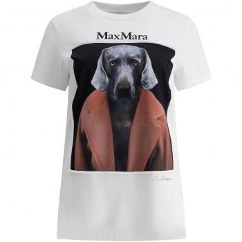 Max Mara Women's XS Cipria Printed White Jersey T-Shirt