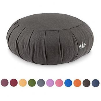 Lotuscrafts Cojin Zafu Meditación Yoga Zen - Altura 15 cm - Relleno de Espelta - Cubierta en Algodon Lavable- Cojin Yoga Zafu - Cojin Suelo Redondo - Meditation Cushion - Certificado Gots